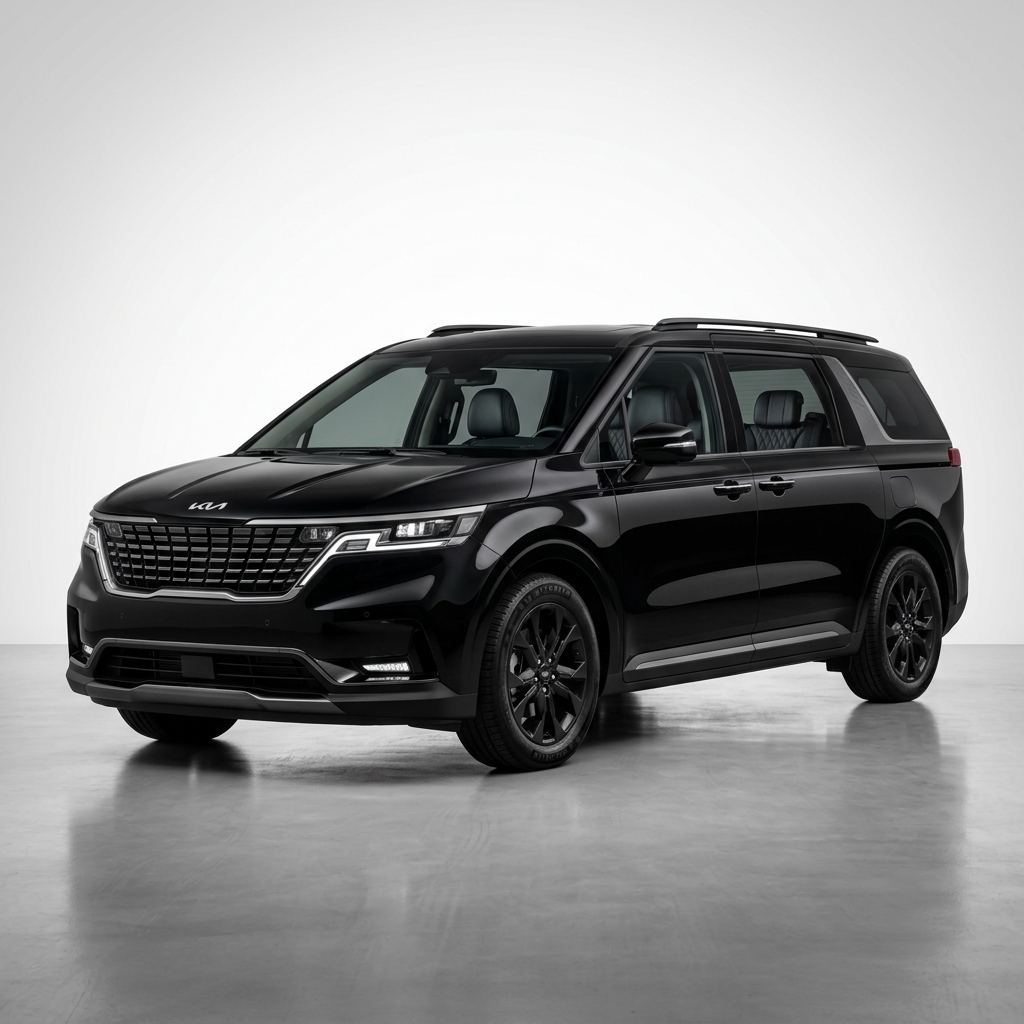 Black Kia Carnival luxury MPV